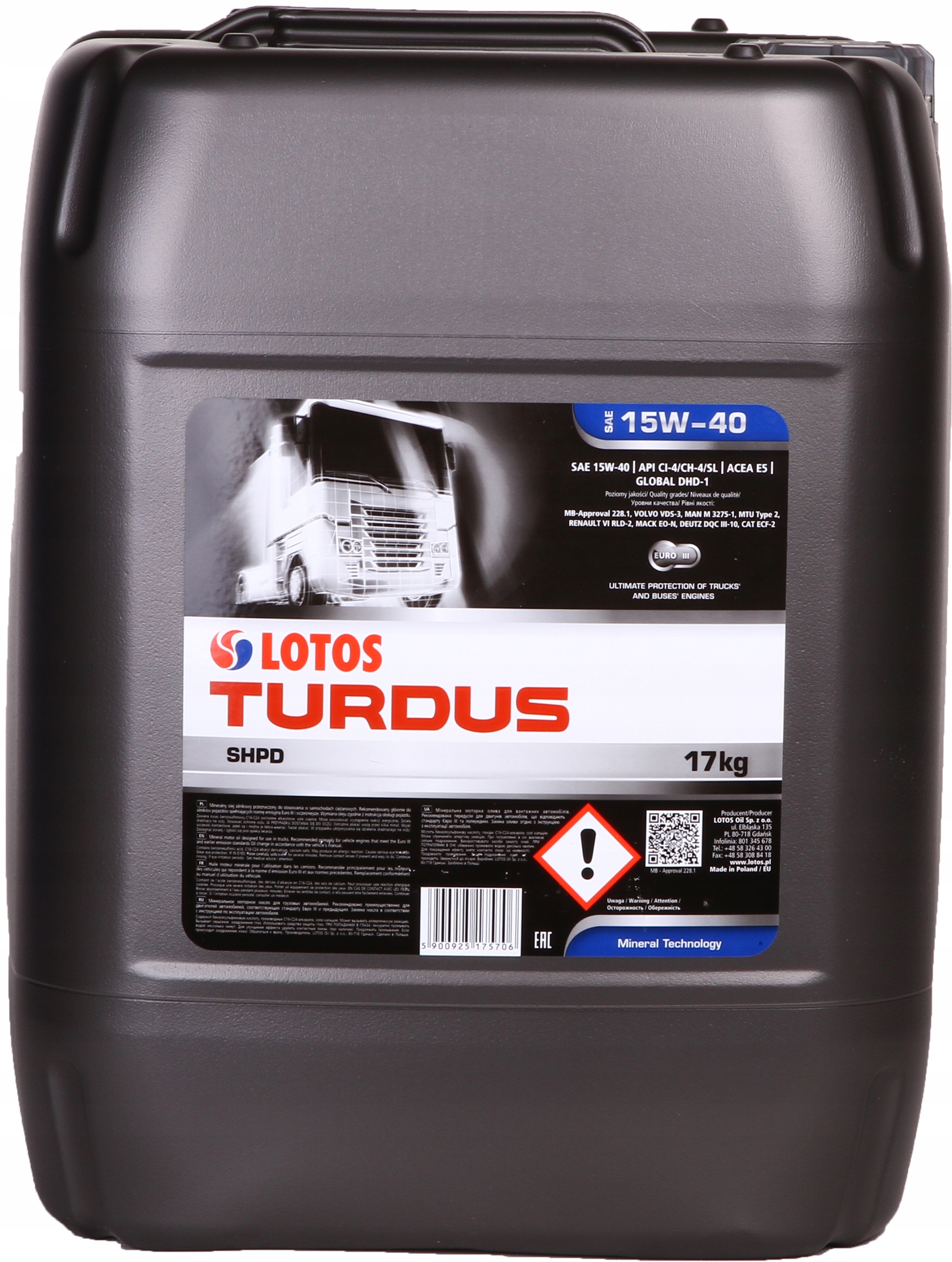 LOTOS Turdus SHPD 15w40 20л